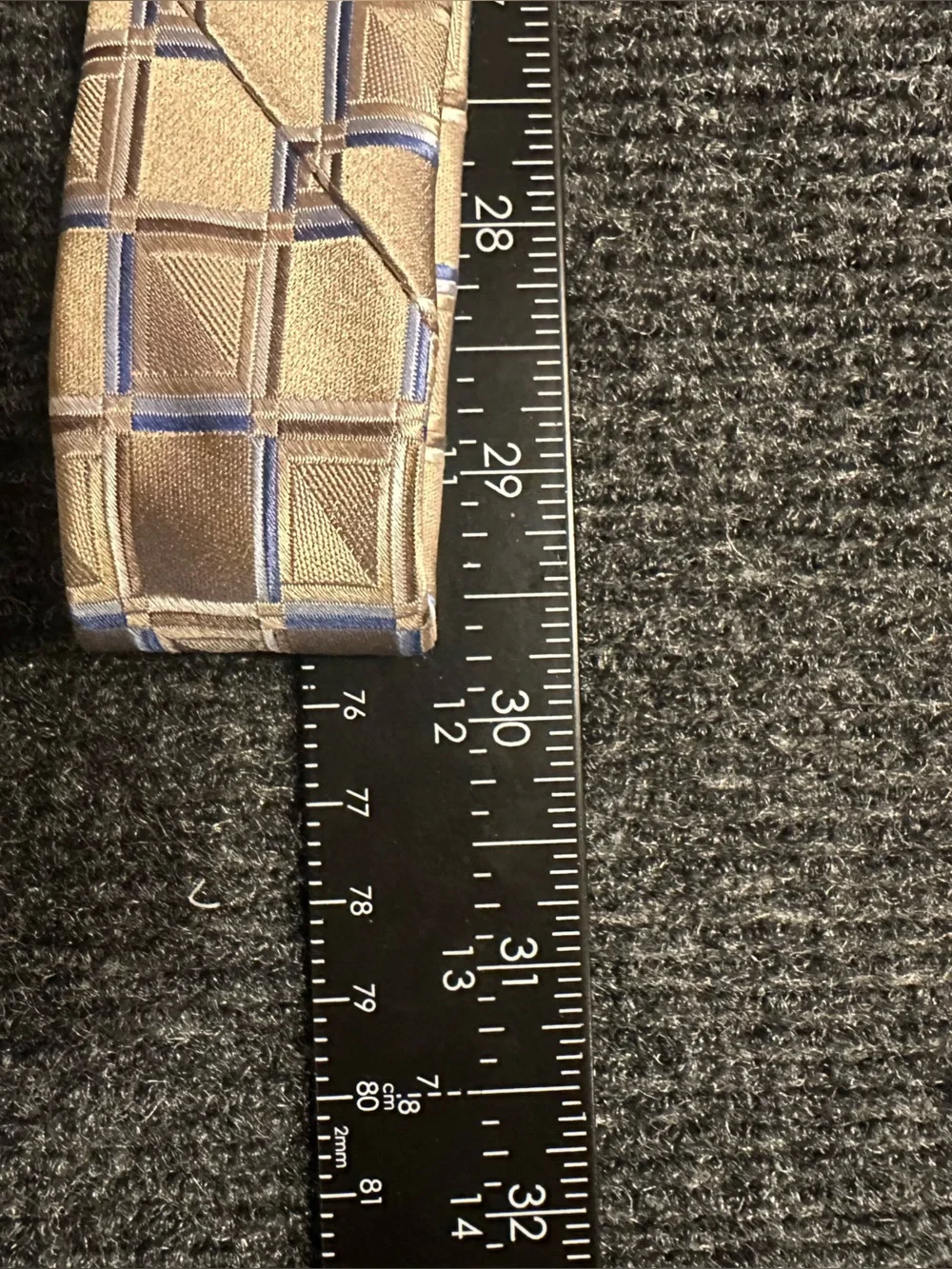 Michael Kors (MICHAEL) Men’s Beige Blue Geometric Pattern Silk-Feel Tie